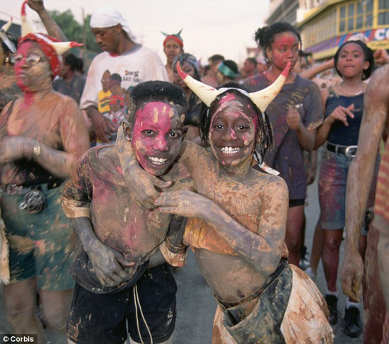 children covered in mud