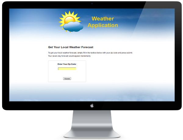 weather appliction mockup